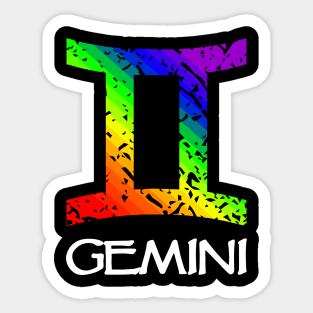 Gemini Zodiac Symbol in Rainbow Color Sticker